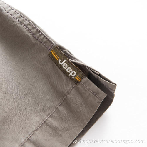 Khaki kortärmad herr Regular Tooling Pocket Shirt